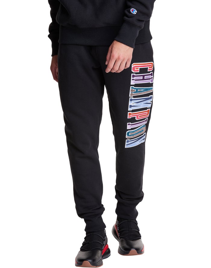 Jogger Champion Hombre - Reverse Weave Applique Logo ( Negras ) 3240679-BE